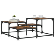 Salontafel 87,5x87,5x40 cm bewerkt hout gerookt eiken