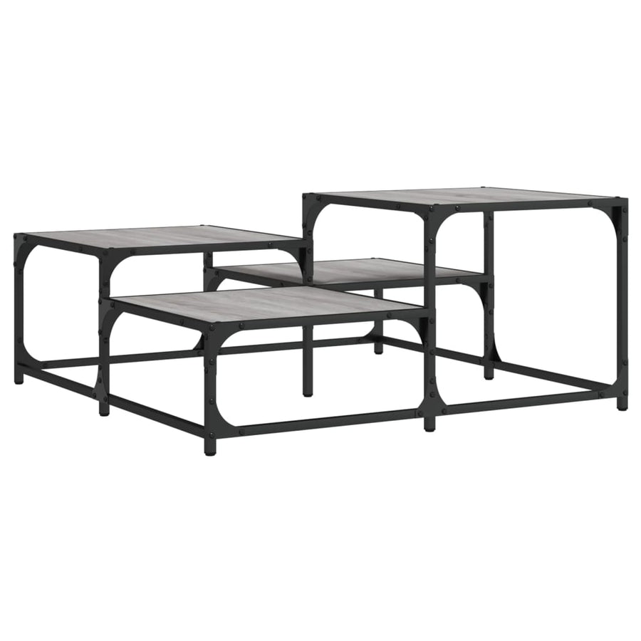 Salontafel 87,5X87,5X40 Cm Bewerkt Hout Eikenkleur 87.5 x 87.5 x 40 cm Grijs sonoma