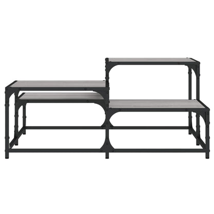 Salontafel 87,5X87,5X40 Cm Bewerkt Hout Eikenkleur 87.5 x 87.5 x 40 cm Grijs sonoma