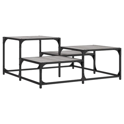 Salontafel 87,5X87,5X40 Cm Bewerkt Hout Eikenkleur 87.5 x 87.5 x 40 cm Grijs sonoma