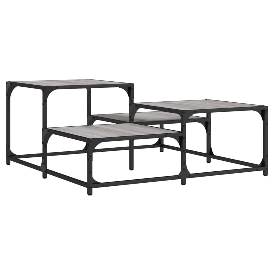 Salontafel 87,5X87,5X40 Cm Bewerkt Hout Eikenkleur 87.5 x 87.5 x 40 cm Grijs sonoma