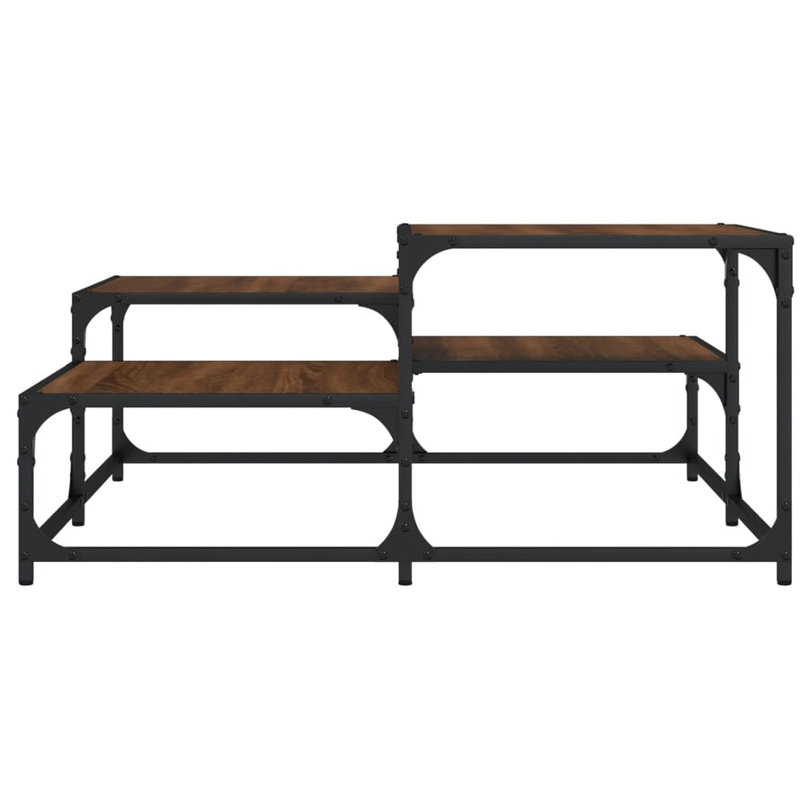 Salontafel 87,5X87,5X40 Cm Bewerkt Hout Bruineikenkleurig 87.5 x 87.5 x 40 cm bruin eikenkleur