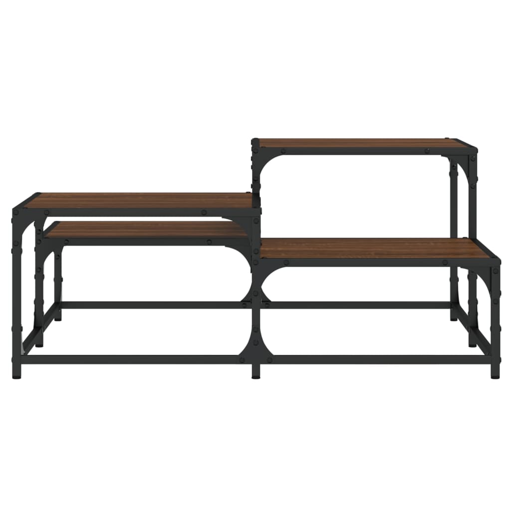 Salontafel 87,5X87,5X40 Cm Bewerkt Hout Bruineikenkleurig 87.5 x 87.5 x 40 cm bruin eikenkleur