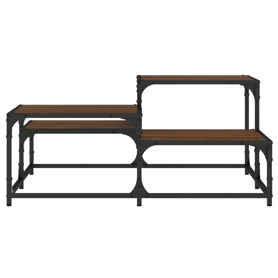 Salontafel 87,5X87,5X40 Cm Bewerkt Hout Bruineikenkleurig 87.5 x 87.5 x 40 cm bruin eikenkleur