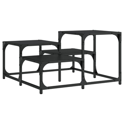 Salontafel Bewerkt Hout 68 x 68 x 40 cm Zwart