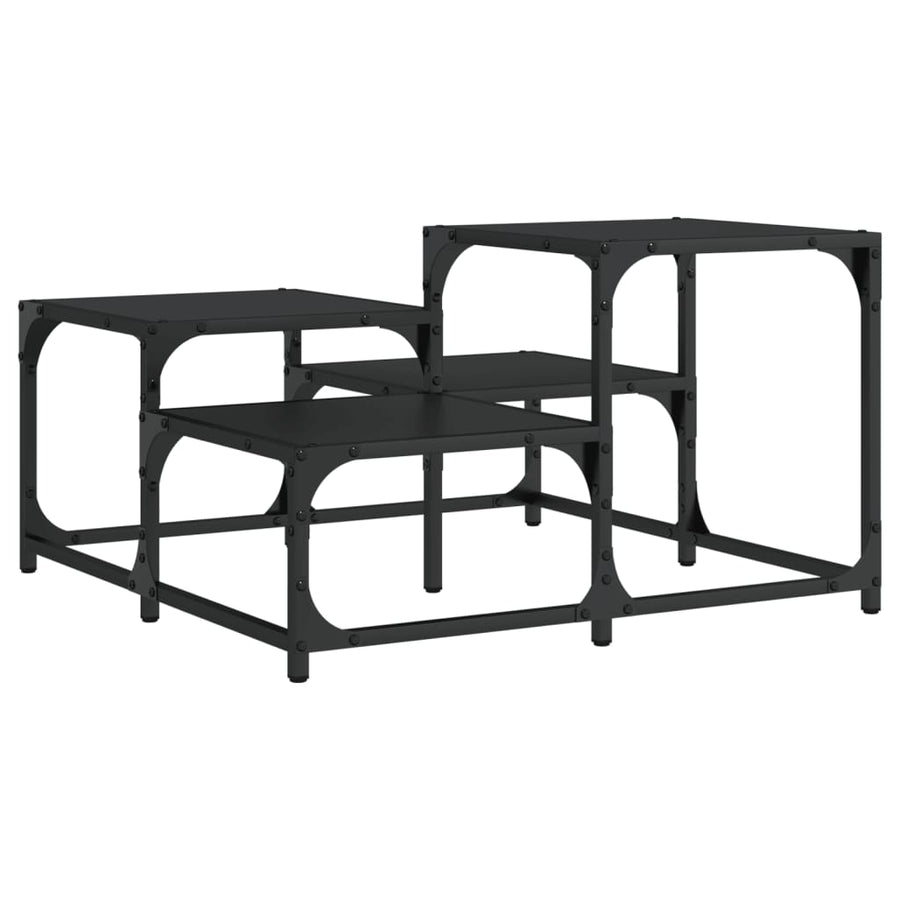 Salontafel Bewerkt Hout 68 x 68 x 40 cm Zwart