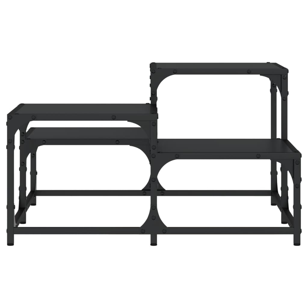 Salontafel Bewerkt Hout 68 x 68 x 40 cm Zwart