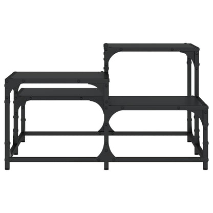 Salontafel Bewerkt Hout 68 x 68 x 40 cm Zwart