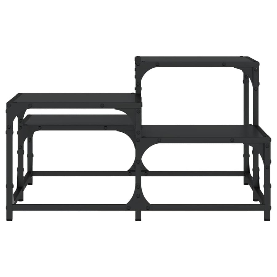 Salontafel Bewerkt Hout 68 x 68 x 40 cm Zwart