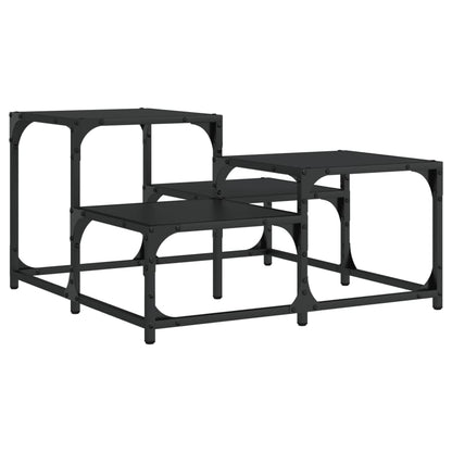 Salontafel Bewerkt Hout 68 x 68 x 40 cm Zwart