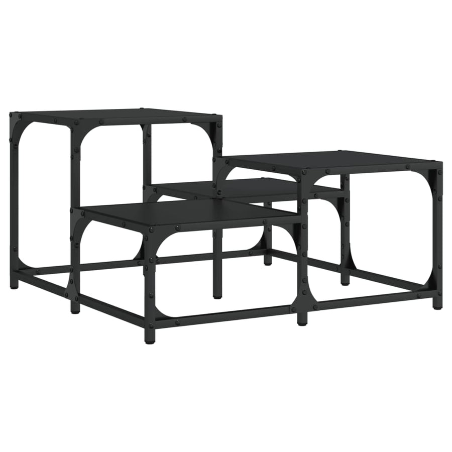 Salontafel Bewerkt Hout 68 x 68 x 40 cm Zwart