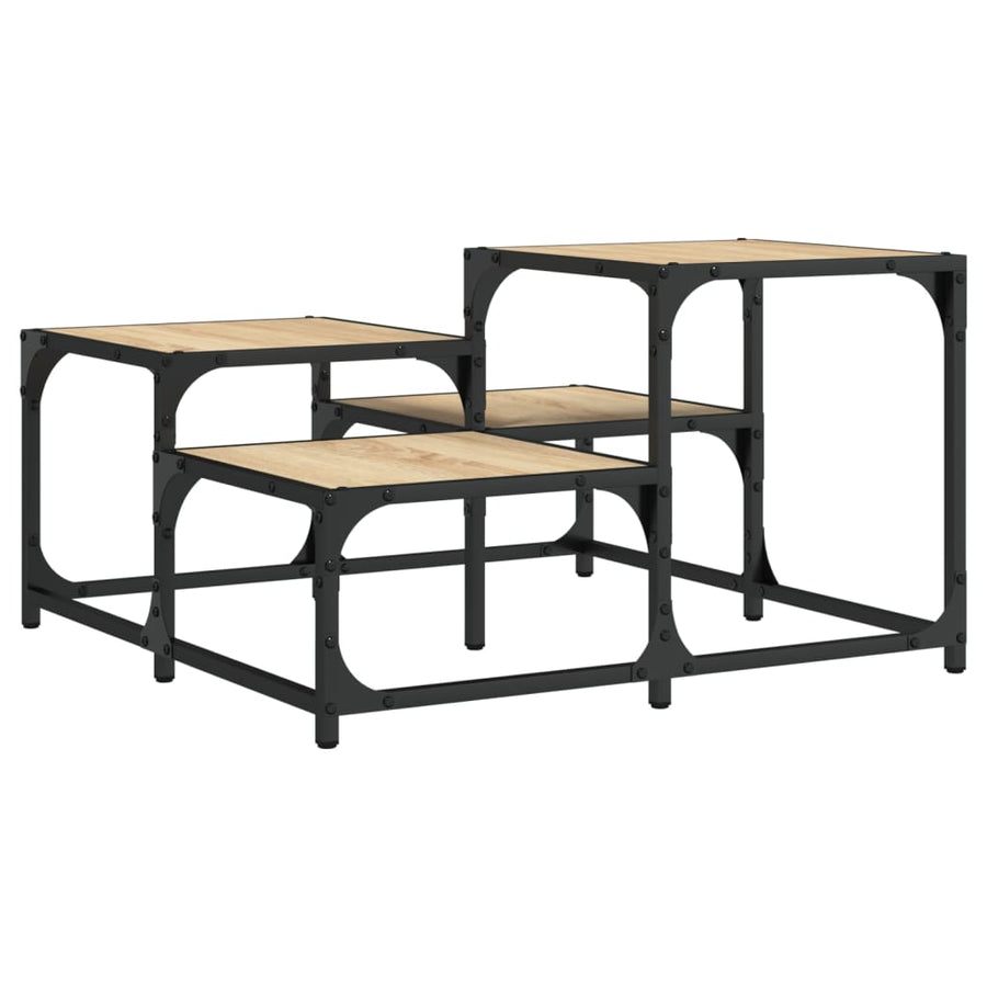 Salontafel Bewerkt Hout Kleurig 68 x 68 x 40 cm Sonoma eiken