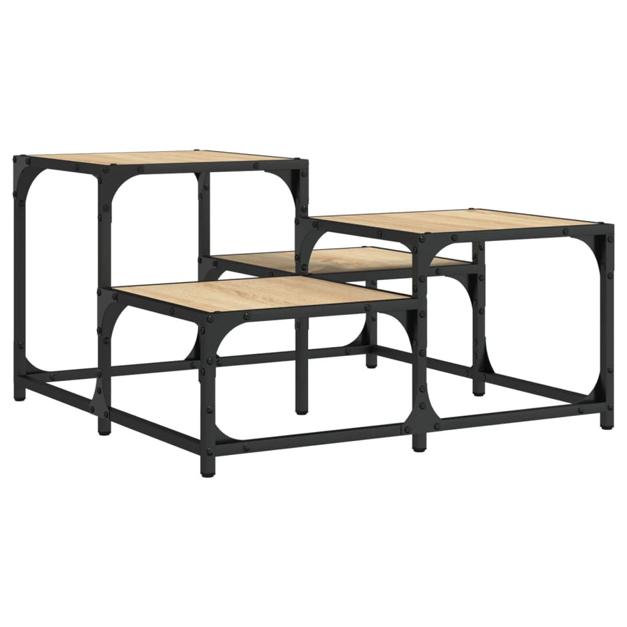 Salontafel Bewerkt Hout Kleurig 68 x 68 x 40 cm Sonoma eiken