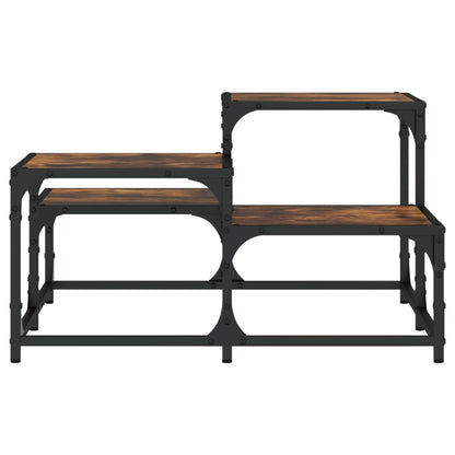 Salontafel Bewerkt Hout Kleurig 68 x 68 x 40 cm Gerookt eiken