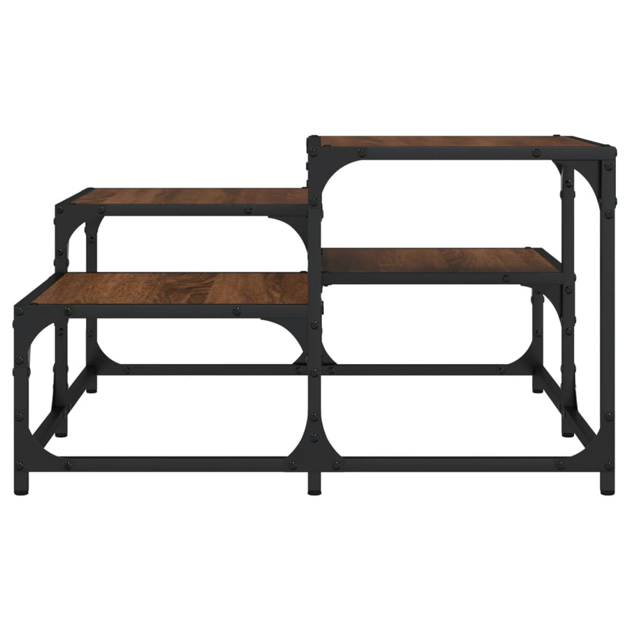 Salontafel Bewerkt Hout Bruineikenkleurig 68 x 68 x 40 cm bruin eikenkleur