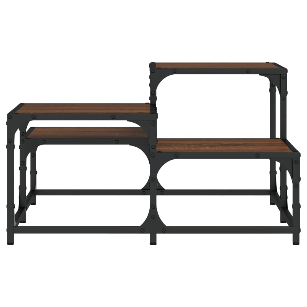 Salontafel Bewerkt Hout Bruineikenkleurig 68 x 68 x 40 cm bruin eikenkleur