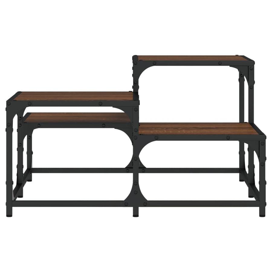 Salontafel Bewerkt Hout Bruineikenkleurig 68 x 68 x 40 cm bruin eikenkleur