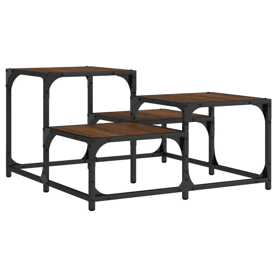 Salontafel Bewerkt Hout Bruineikenkleurig 68 x 68 x 40 cm bruin eikenkleur