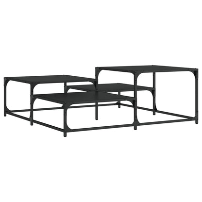 Salontafel Bewerkt Hout 107 x 107 x 40 cm Zwart