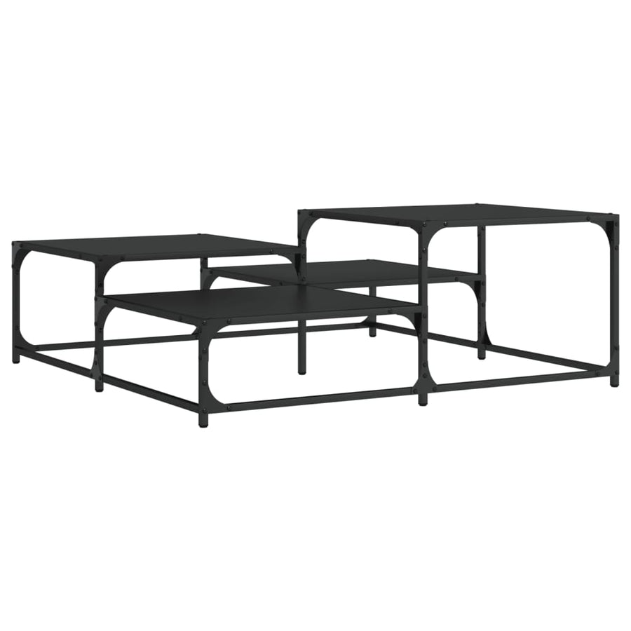 Salontafel Bewerkt Hout 107 x 107 x 40 cm Zwart