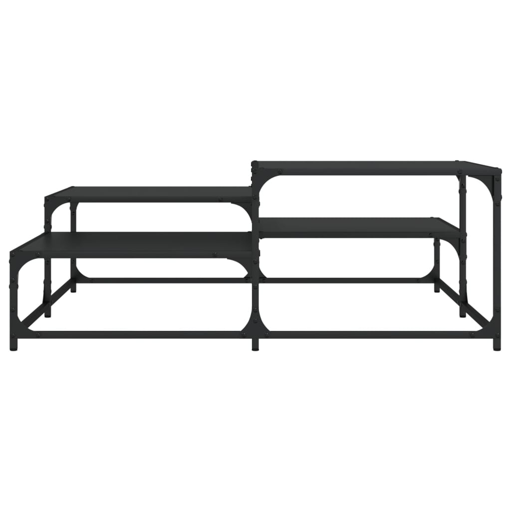 Salontafel Bewerkt Hout 107 x 107 x 40 cm Zwart