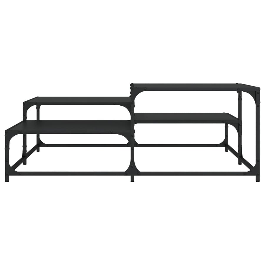 Salontafel Bewerkt Hout 107 x 107 x 40 cm Zwart