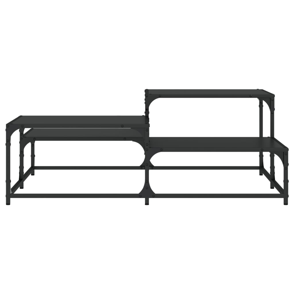Salontafel Bewerkt Hout 107 x 107 x 40 cm Zwart