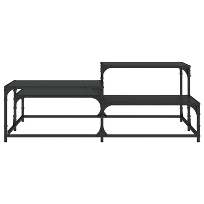Salontafel Bewerkt Hout 107 x 107 x 40 cm Zwart