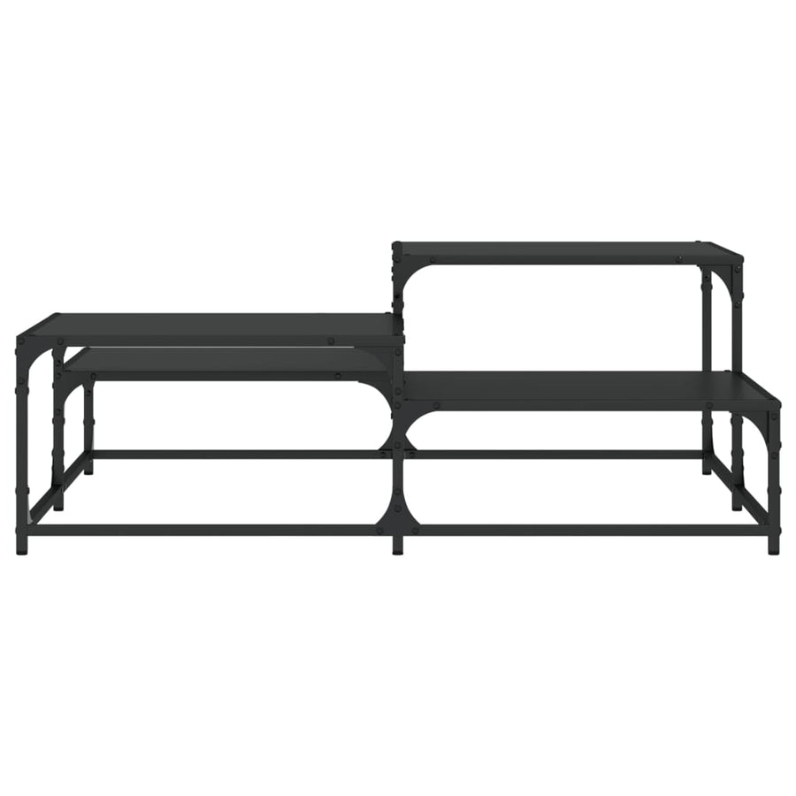 Salontafel Bewerkt Hout 107 x 107 x 40 cm Zwart