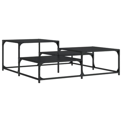 Salontafel Bewerkt Hout 107 x 107 x 40 cm Zwart