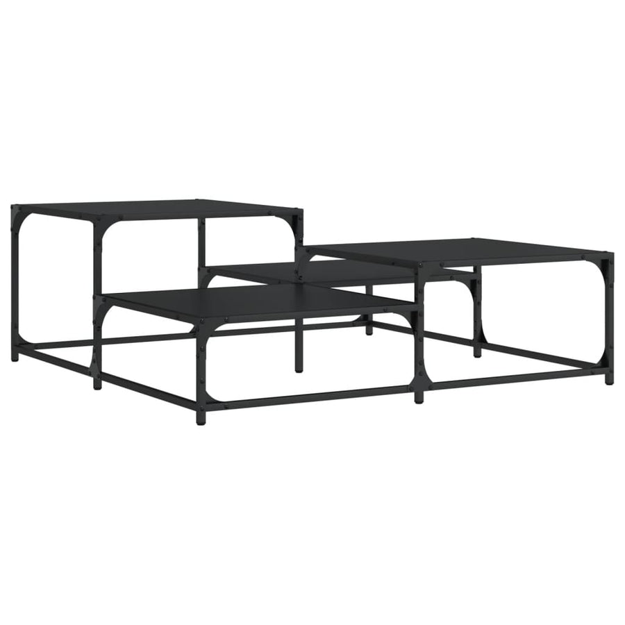 Salontafel Bewerkt Hout 107 x 107 x 40 cm Zwart