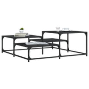 Salontafel 107x107x40 cm bewerkt hout metaal zwart