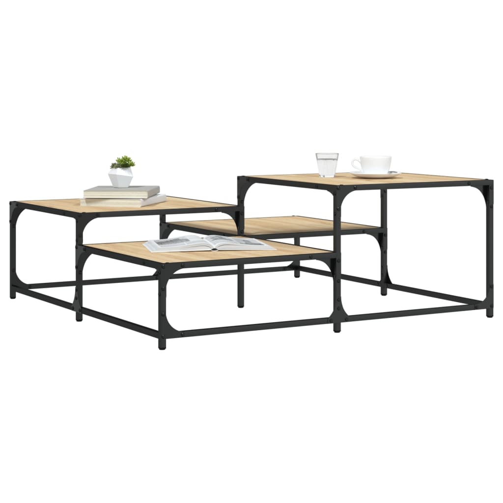 Salontafel Bewerkt Hout Kleurig 107 x 107 x 40 cm Sonoma eiken