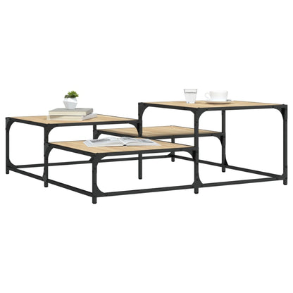 Salontafel Bewerkt Hout Kleurig 107 x 107 x 40 cm Sonoma eiken