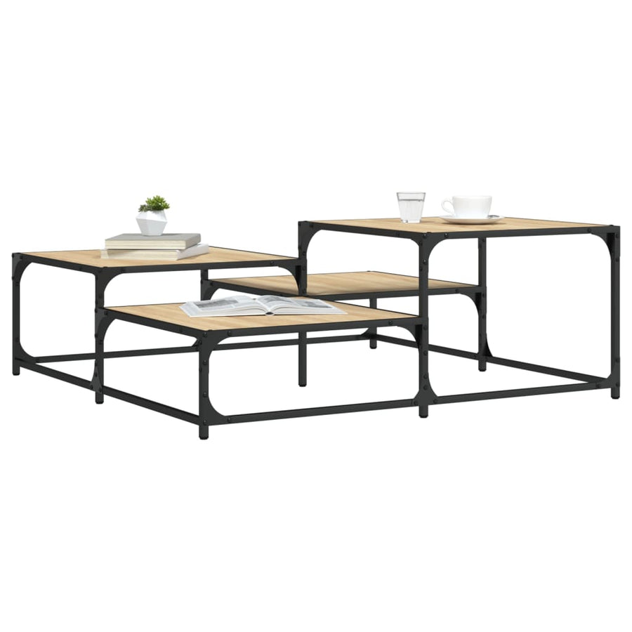 Salontafel Bewerkt Hout Kleurig 107 x 107 x 40 cm Sonoma eiken