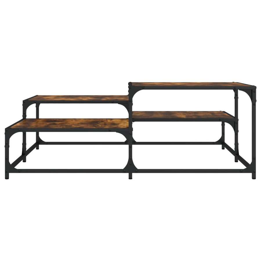 Salontafel Bewerkt Hout Kleurig 107 x 107 x 40 cm Gerookt eiken