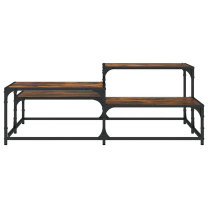 Salontafel Bewerkt Hout Kleurig 107 x 107 x 40 cm Gerookt eiken