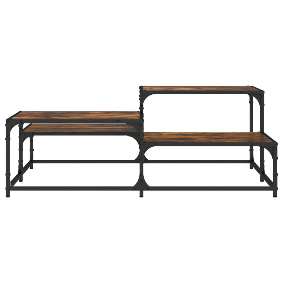 Salontafel Bewerkt Hout Kleurig 107 x 107 x 40 cm Gerookt eiken