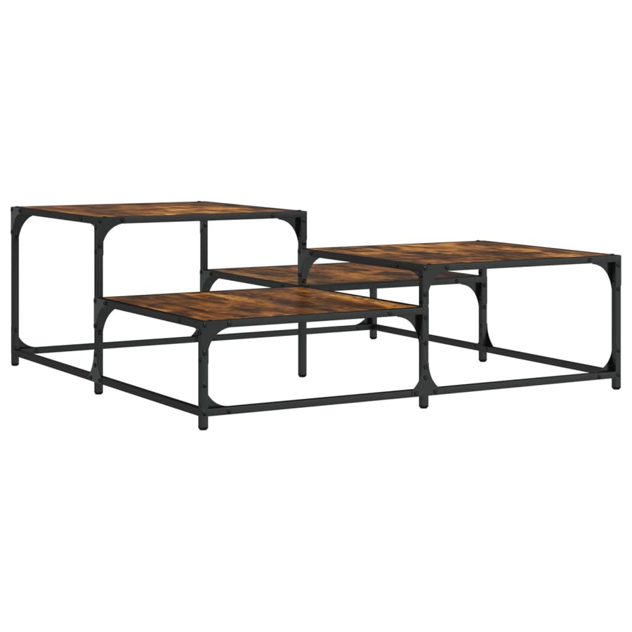 Salontafel Bewerkt Hout Kleurig 107 x 107 x 40 cm Gerookt eiken
