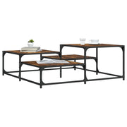 Salontafel 107x107x40 cm bewerkt hout gerookt eiken