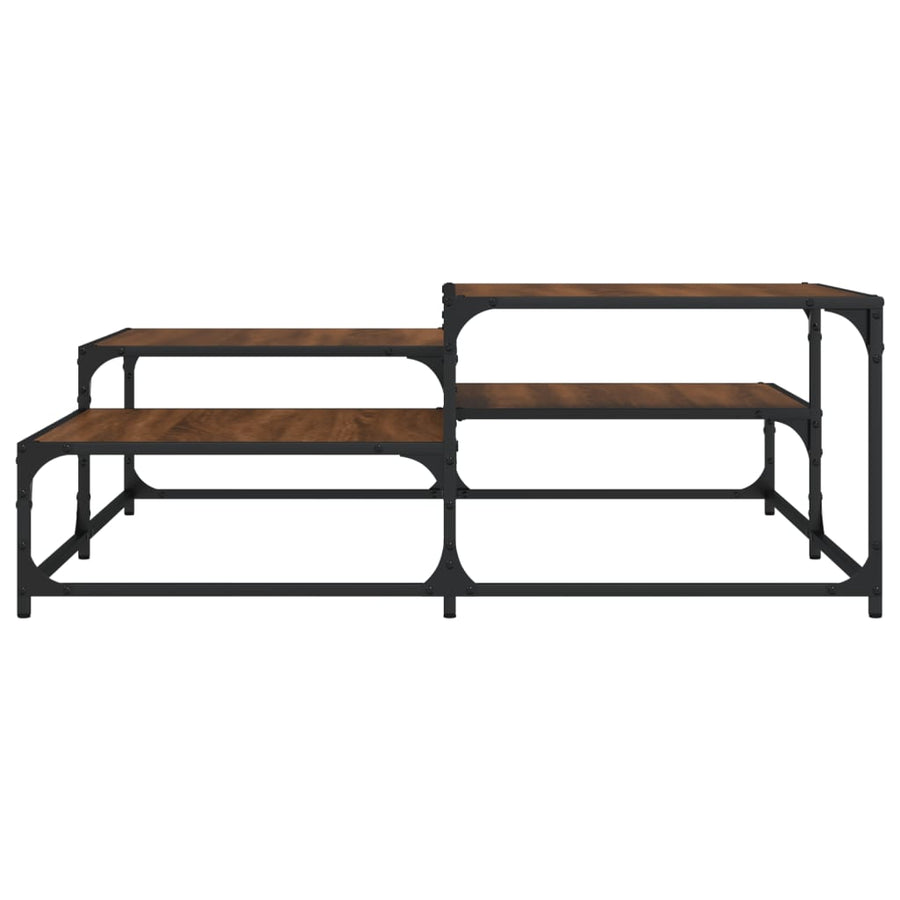 Salontafel Bewerkt Hout Bruineikenkleurig 107 x 107 x 40 cm bruin eikenkleur