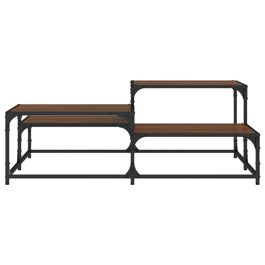 Salontafel Bewerkt Hout Bruineikenkleurig 107 x 107 x 40 cm bruin eikenkleur