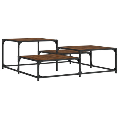 Salontafel Bewerkt Hout Bruineikenkleurig 107 x 107 x 40 cm bruin eikenkleur