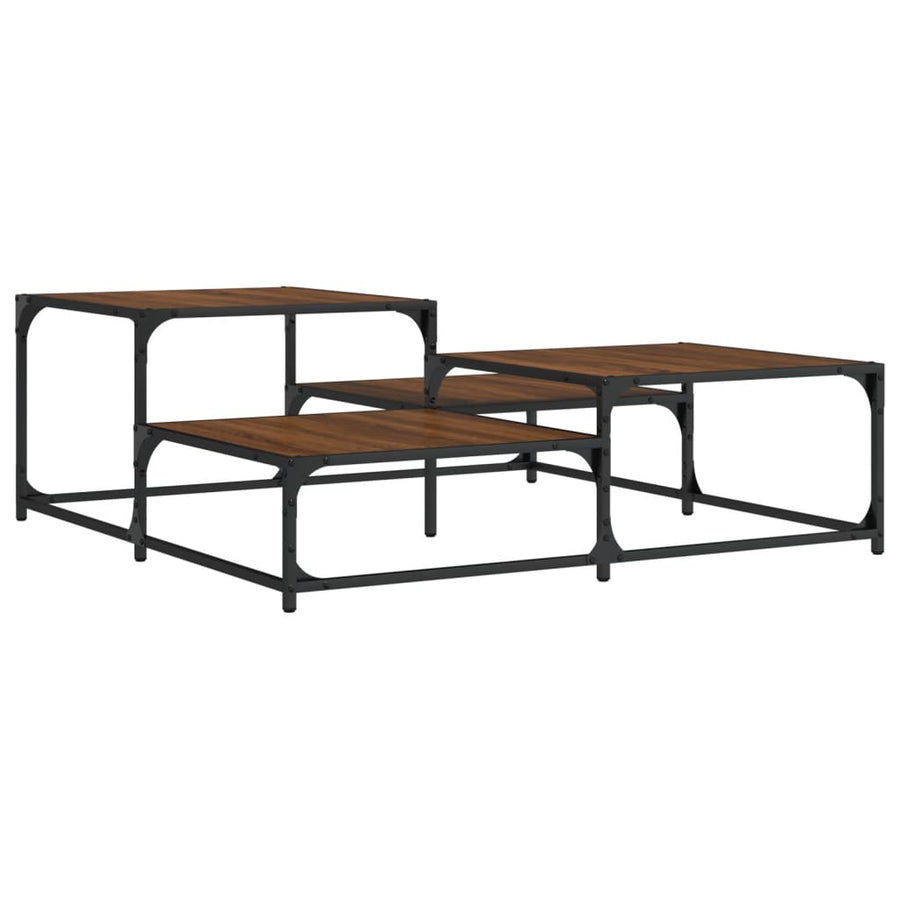 Salontafel Bewerkt Hout Bruineikenkleurig 107 x 107 x 40 cm bruin eikenkleur