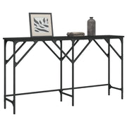 Wandtafel 140x29x75 cm bewerkt hout zwart metaal