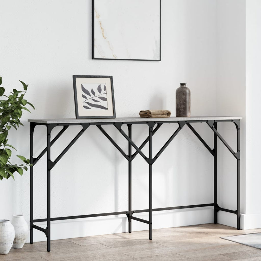 Wandtafel Bewerkt Hout Eikenkleurig 140 x 29 x 75 cm Grijs sonoma