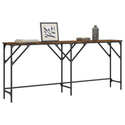Console table 180x29x75 cm treated wood smoked oak look