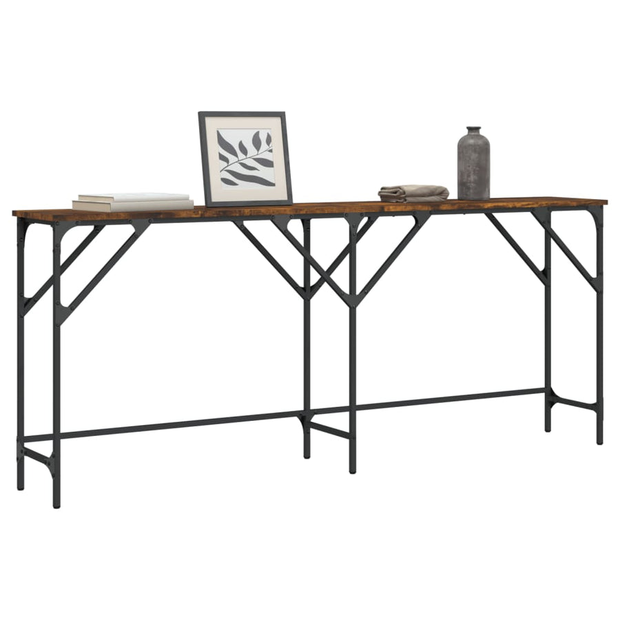 Wandtafel Bewerkt Hout Kleurig 180 x 29 x 75 cm Gerookt eiken
