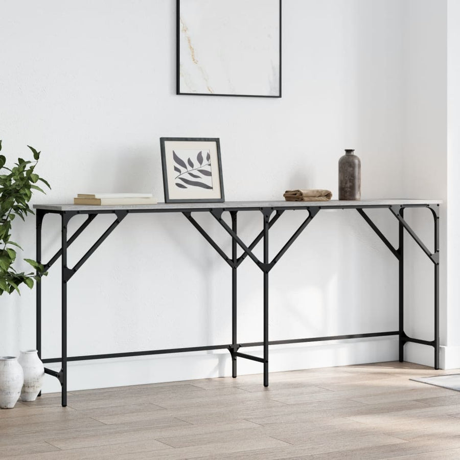 Wandtafel Bewerkt Hout Eikenkleurig 180 x 29 x 75 cm Grijs sonoma