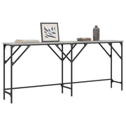 Wandtafel 180x29x75 cm bewerkt hout metaal grijs